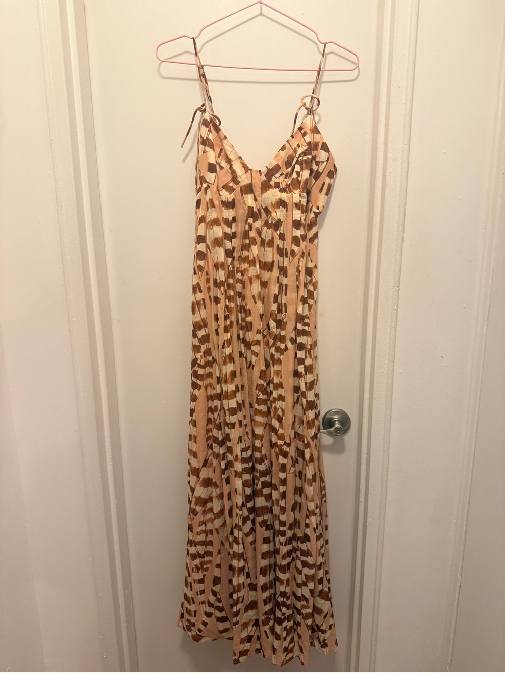 FARM Rio Tan and Brown Printed Maxi Dress